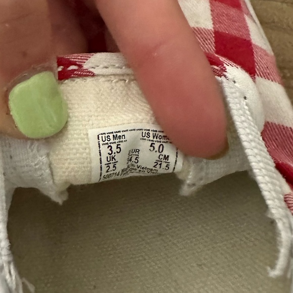 Red Checkerred Vans - Picture 2 of 4